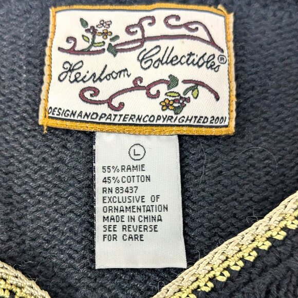 Vintage Y2k 2001 Heirloom Collectibles Cardigan Sweater Large Embroidery Beaded - Picture 10 of 16